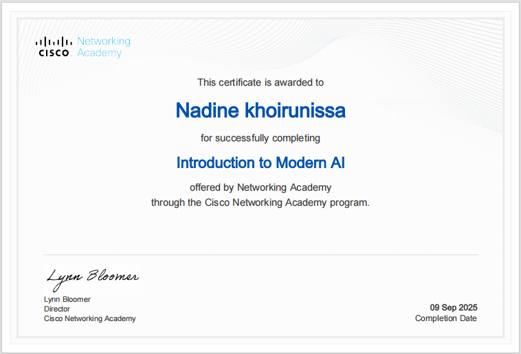Certificate — Introduction to Modern AI